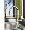 Tembaga Tunggal Lubang Kitchen Sink Mixer Faucet Chrome